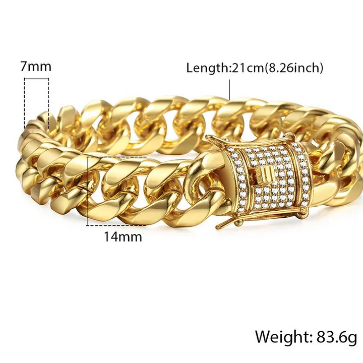 Miami Gold Curb Cuban Armband - 🇨🇭Trendprodukte Fast Gratis🇨🇭
