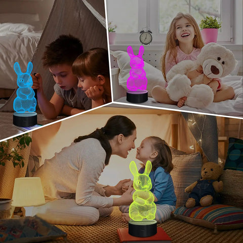 3D-Kaninchenlampe: Farbwechselndes Nachtlicht mit 3D-Illusion für Kinder - Perfekte Schlafzimmer-Deko - 🇨🇭Trendprodukte Fast Gratis🇨🇭